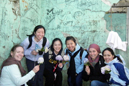 The entire U-M team at the peak of the Blue Mountain