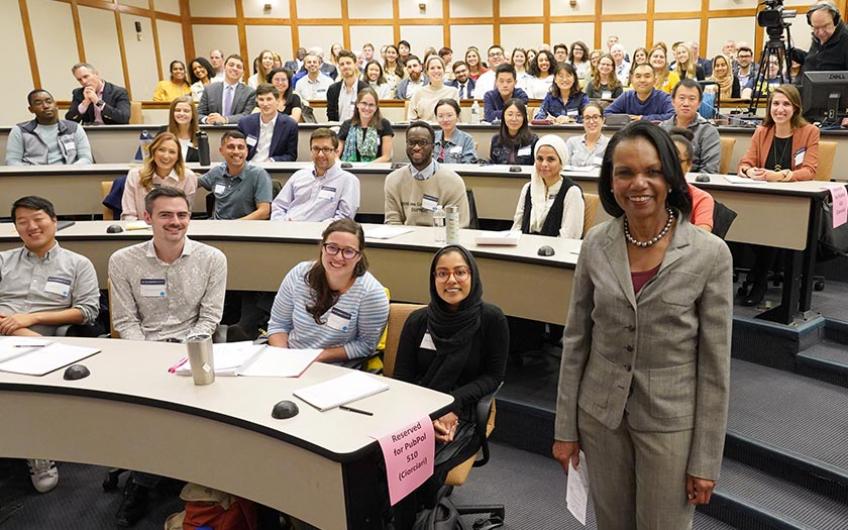 Former Secretary of State Condoleezza Rice with Ford School students