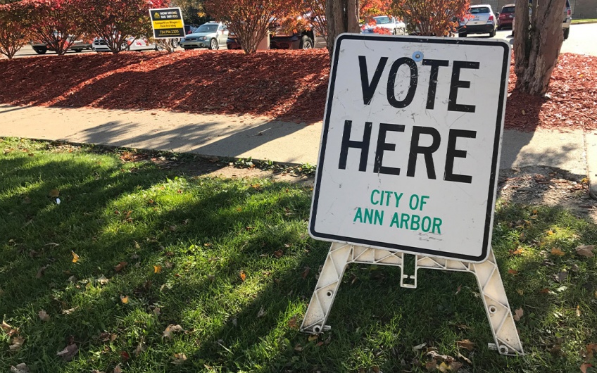 Vote here sign in Ann Arbor